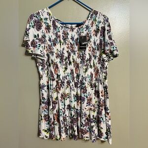 Torrid Floral Print Women's Top - Multicolor Tunic Suze 0/12 MWT